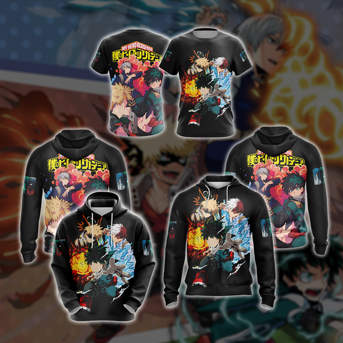 Boku-No-Hero-Acamedia-Midoriya-Izuku-Bakugo-Katsuki-Todoroki-Shouto-Unisex-3D-T-shirt-3