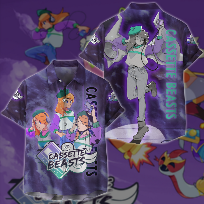 Cassette-Beasts-Video-Game-All-Over-T-shirt-Hoodie-Tank-Top-Hawaiian-Shirt-Beach-Shorts-Joggers-1