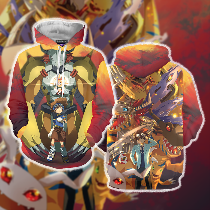 Digimon-Greymon-And-Yagami-Taichi-New-Unisex-3D-T-shirt-3