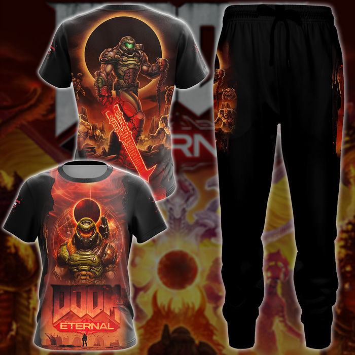Doom-Eternal-Video-Game-All-Over-T-shirt-Hoodie-Tank-Top-Hawaiian-Shirt-Beach-Shorts-Joggers-2
