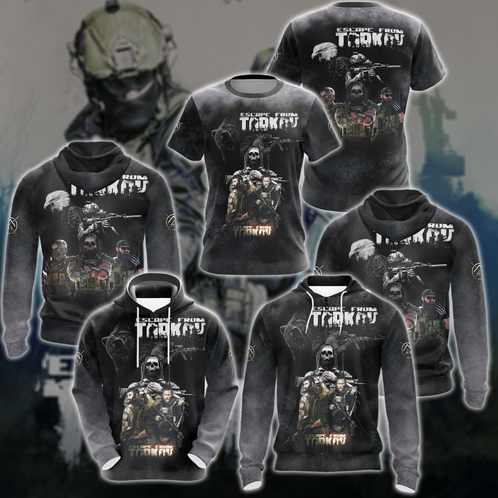 Escape-From-Tarkov-Video-Game-3D-All-Over-Printed-T-shirt-Tank-Top-Zip-Hoodie-Pullover-Hoodie-Hawaiian-Shirt-Beach-Shorts-Jogger-1