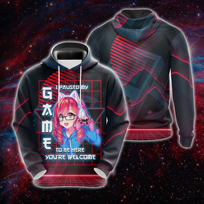 I-Paused-My-Game-To-Be-Here-Unisex-3D-T-shirt-Zip-Hoodie-1
