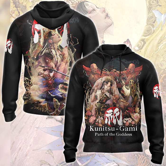 Kunitsu-Gami-Path-of-the-Goddess-Video-Game-All-Over-Printed-T-shirt-Tank-Top-Zip-Hoodie-Pullover-Hoodie-Hawaiian-Shirt-Beach-Shorts-Joggers-1