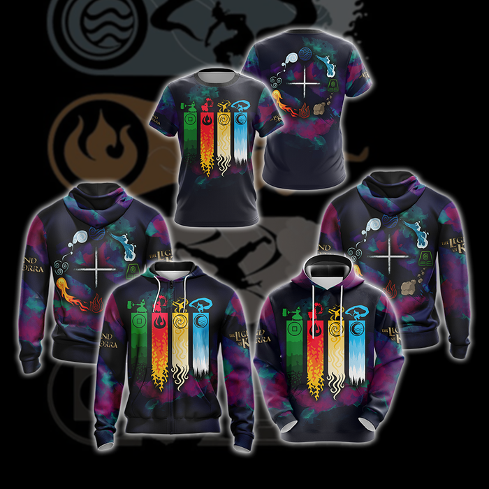 Legend-of-Korra-Four-Elements-Unisex-3D-T-shirt-3