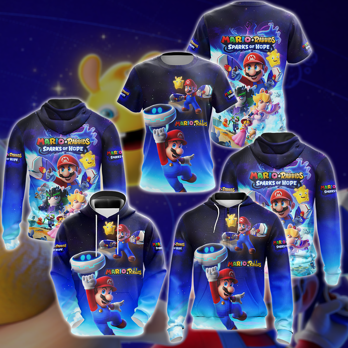 Mario-Rabbids-Sparks-of-Hope-Video-Game-3D-All-Over-Printed-T-shirt-Tank-Top-Zip-Hoodie-Pullover-Hoodie-Hawaiian-Shirt-Beach-Shorts-Jogger-1