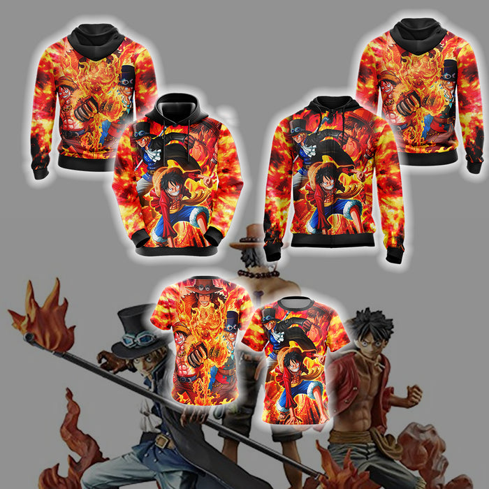 One-Piece-Luffy-Sabo-Ace-Unisex-3D-T-shirt-3