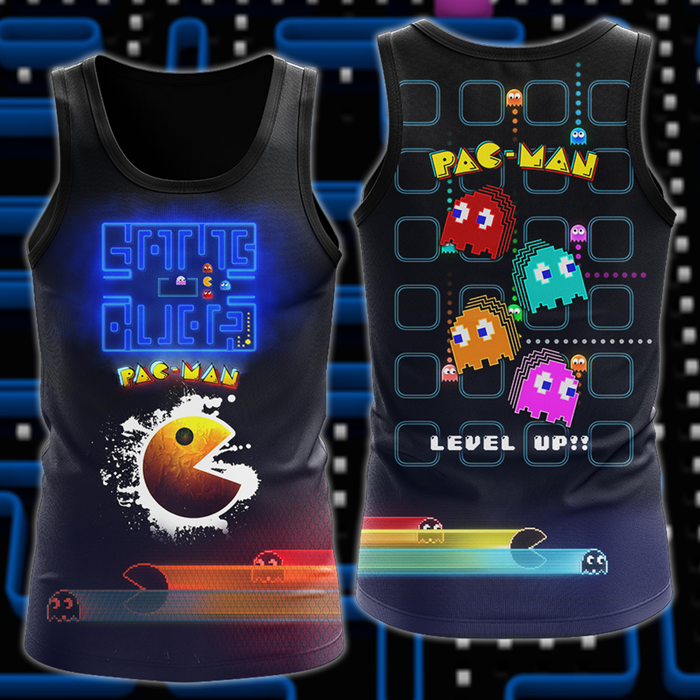 Pac-Man-Video-Game-3D-All-Over-Print-T-shirt-Tank-Top-Zip-Hoodie-Pullover-Hoodie-Hawaiian-Shirt-Beach-Shorts-Jogger-3