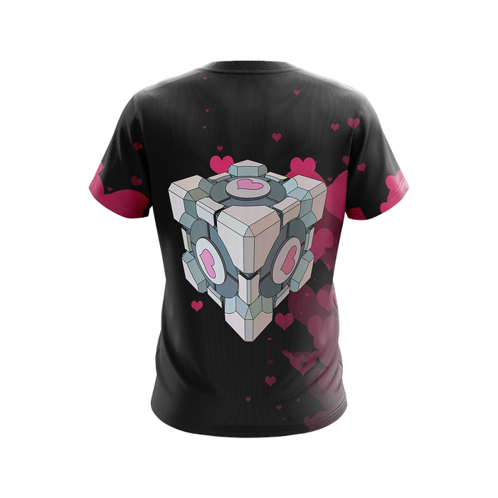 Portal-Companion-Cube-Unisex-3D-T-shirt-2