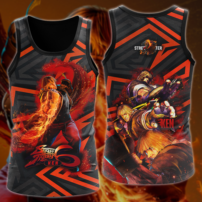 Street-Fighter-6-Ken-Video-Game-3D-All-Over-Printed-T-shirt-Tank-Top-Zip-Hoodie-Pullover-Hoodie-Hawaiian-Shirt-Beach-Shorts-Jogger-1