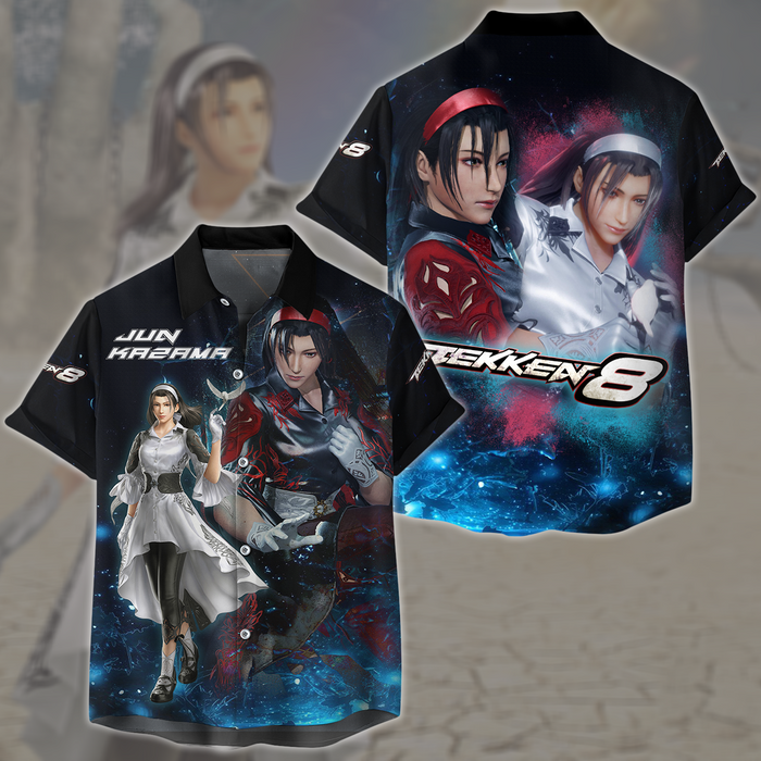 Tekken-8-Jun-Kazama-Video-Game-All-Over-Printed-T-shirt-Tank-Top-Zip-Hoodie-Pullover-Hoodie-Hawaiian-Shirt-Beach-Shorts-Joggers-3