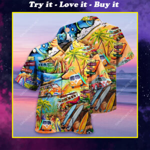 A Hippie In A Volkswagen Bus Full Printing Hawaiian Shirt