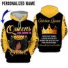A Queen Was Born In October Custom Name 3D Hoodie