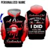 A Queen Was Born In September Custom Name 3D Hoodie