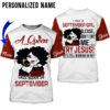A Queen Was Born In September Custom Name 3D Hoodie And Shirt