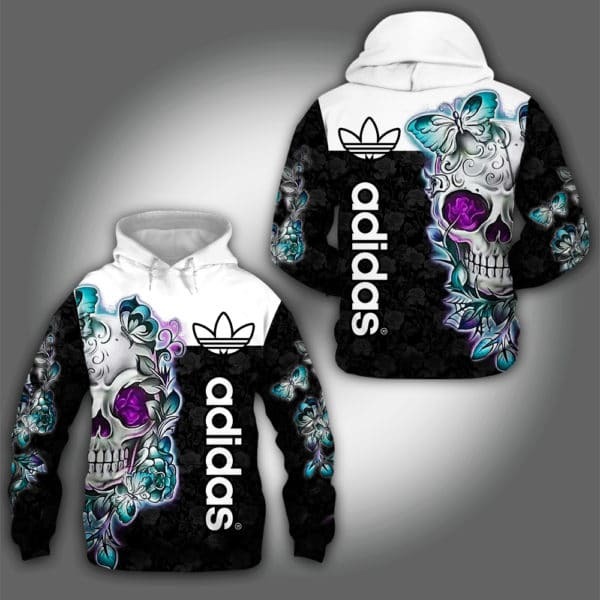 Adidas Skull Flowers 3D Hoodie Adidas Skull Flowers 3D Hoodie