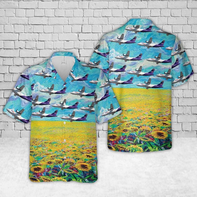 Airlines Fedex Express Atr 42-300F Short Sleeve Hawaiian Shirt Airlines Fedex Express Atr 42-300F Short Sleeve Hawaiian Shirt