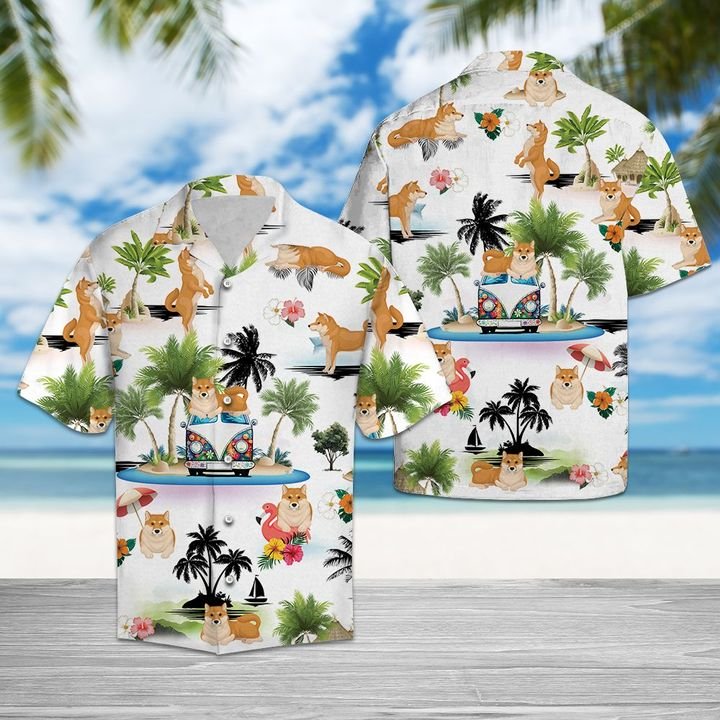 Akita Vacation Hawaiian Shirt Summer Button Up Akita Vacation Hawaiian Shirt Summer Button Up