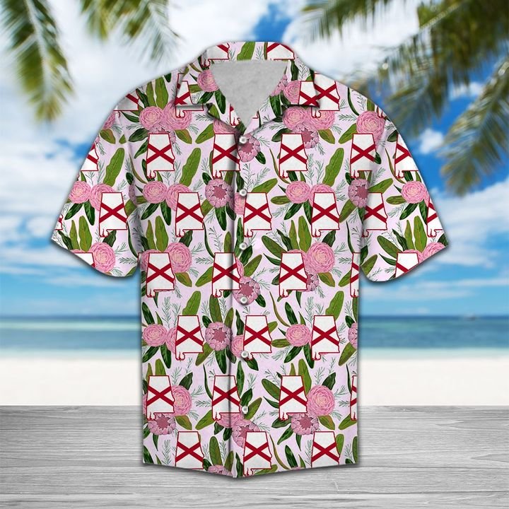 Alabama Camellia Hawaiian Shirt Summer Button Up Alabama Camellia Hawaiian Shirt Summer Button Up