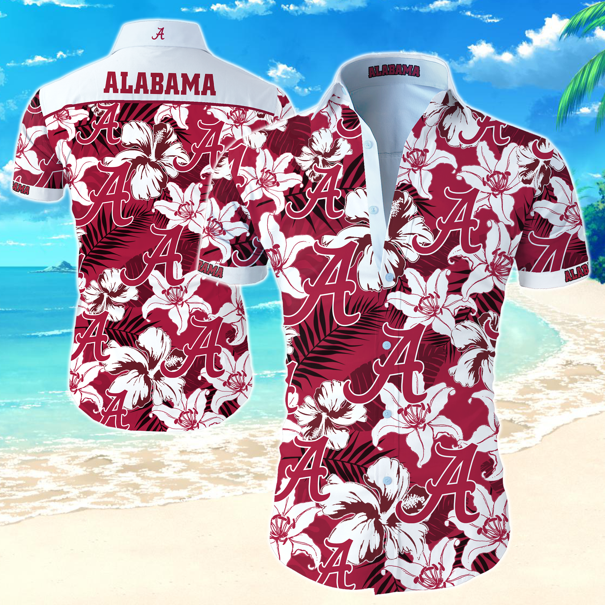 Alabama Crimson Tide Hawaiian Shirt Summer Button Up Alabama Crimson Tide Hawaiian Shirt Summer Button Up