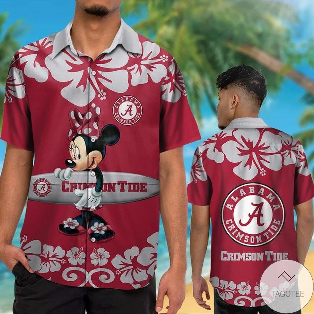 Alabama Crimson Tide & Minnie Mouse Hawaiian Shirt Alabama Crimson Tide & Minnie Mouse Hawaiian Shirt
