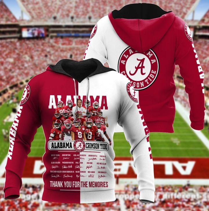 Alabama Crimson Tide Thank For The Memories 3D Hoodie Alabama Crimson Tide Thank For The Memories 3D Hoodie
