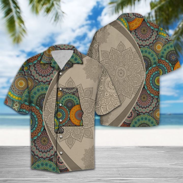 Alabama Mandala Hawaiian Shirt Summer Button Up Alabama Mandala Hawaiian Shirt Summer Button Up