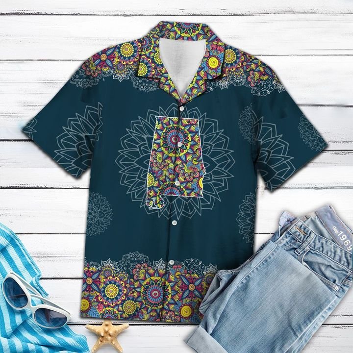 Alabama Mandala Hawaiian Shirt Summer Button Up Alabama Mandala Hawaiian Shirt Summer Button Up