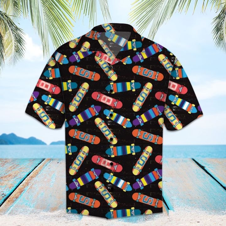 Amazing Skateboard Hawaiian Shirt Summer Button Up Amazing Skateboard Hawaiian Shirt Summer Button Up