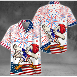 American Cartoom Chicken Hawaiian Shirt