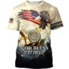 American Eagle Flag God Bless Army Veteran 3D Hoodie And Shirt