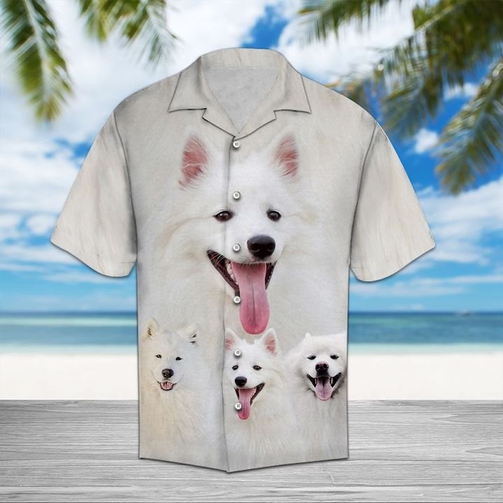 American Eskimo Dog Great Hawaiian Shirt Summer Button Up American Eskimo Dog Great Hawaiian Shirt Summer Button Up