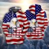 American Flag Eagle 3D Unisex Hoodie And Zipper Hoodie