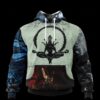 Amusing Alien Yoga Facehugger Halloween Horror 3D Hoodie
