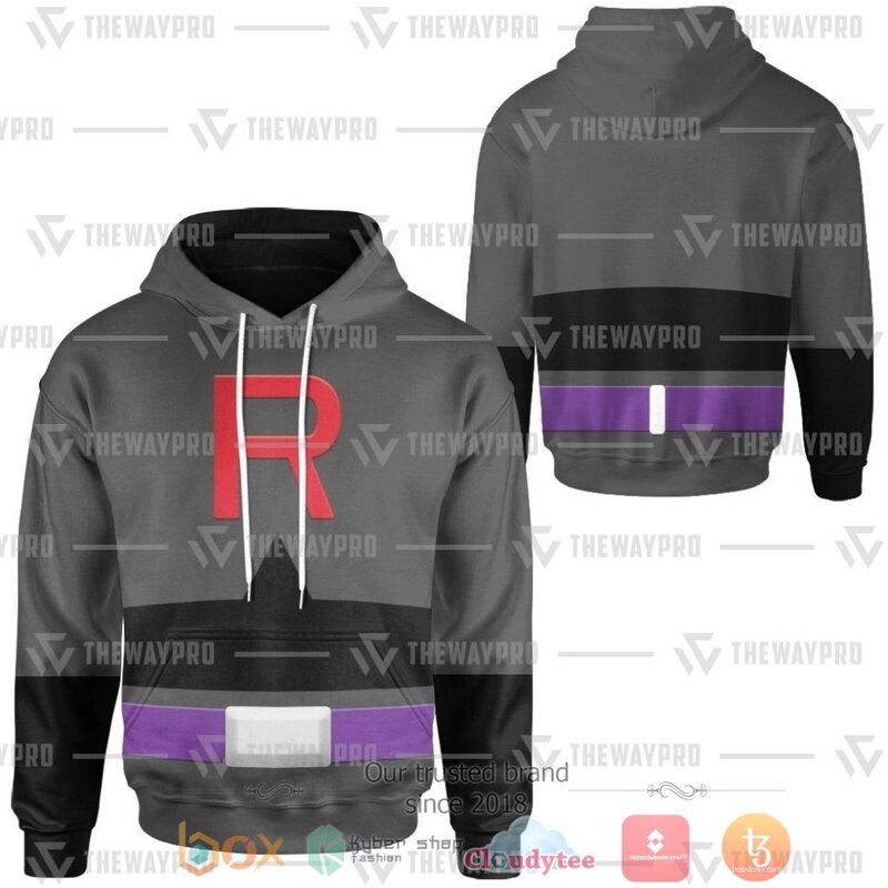 Anime Pokemon Team Rocket Black Suit 3D All Over Printed Hoodie Anime Pokemon Team Rocket Black Suit 3D All Over Printed Hoodie