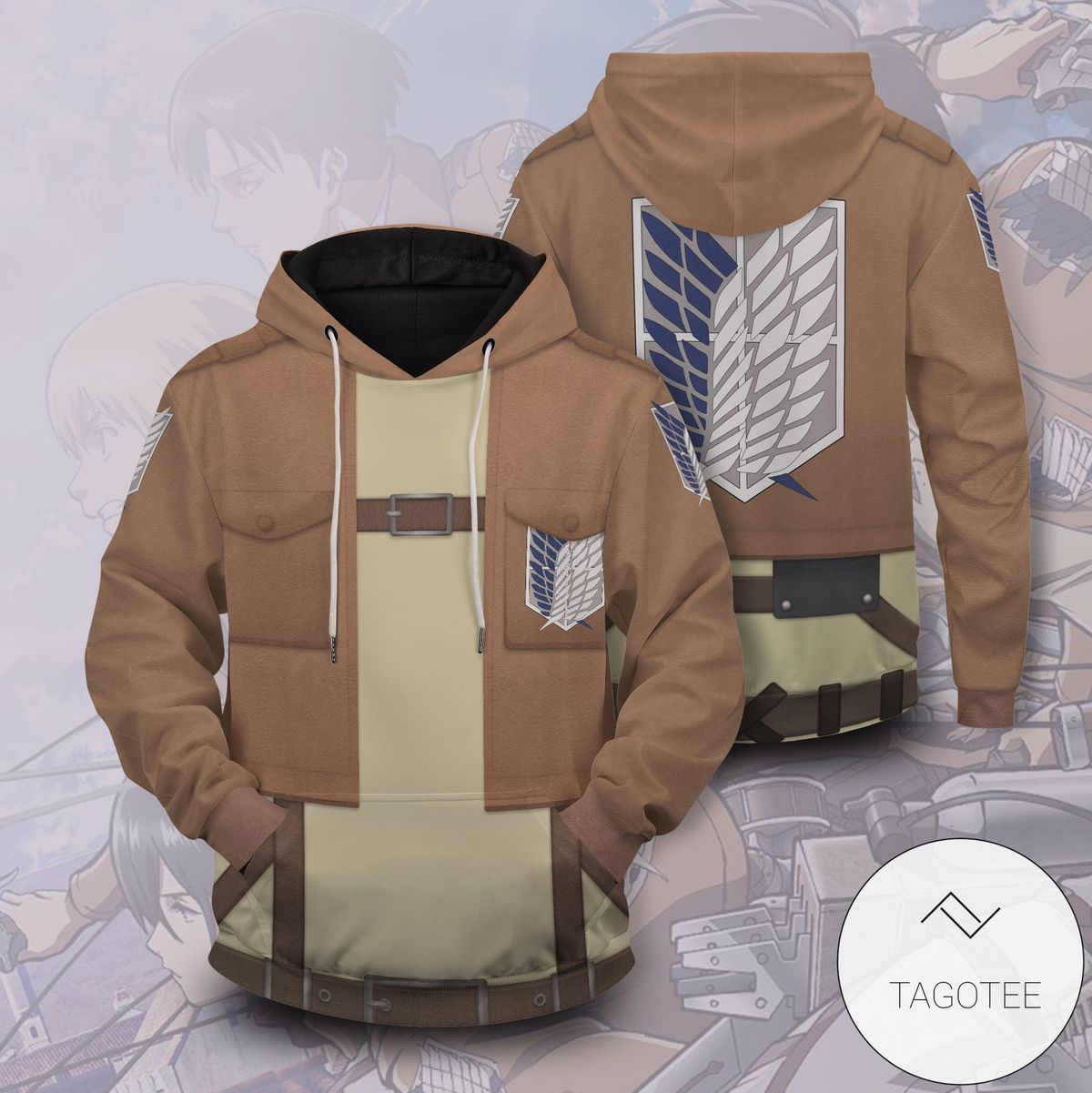 Aot Scout Regiment Pullover Hoodie- Tagotee Aot Scout Regiment Pullover Hoodie- Tagotee