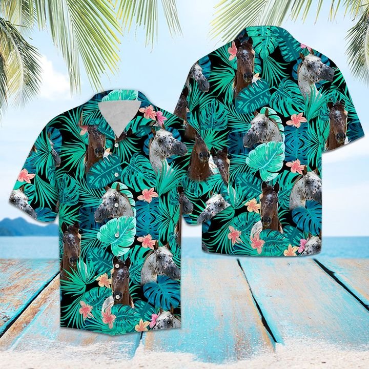 Appaloosa Green Tropical Hawaiian Shirt Summer Button Up Appaloosa Green Tropical Hawaiian Shirt Summer Button Up