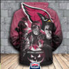Arizona Cardinals Halloween Horror Night 3D Pullover Hoodie