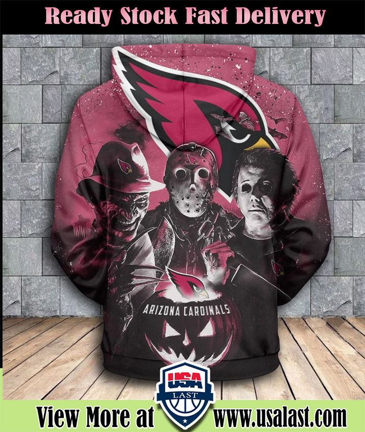 Arizona Cardinals Halloween Horror Night 3D Pullover Hoodie Arizona Cardinals Halloween Horror Night 3D Pullover Hoodie