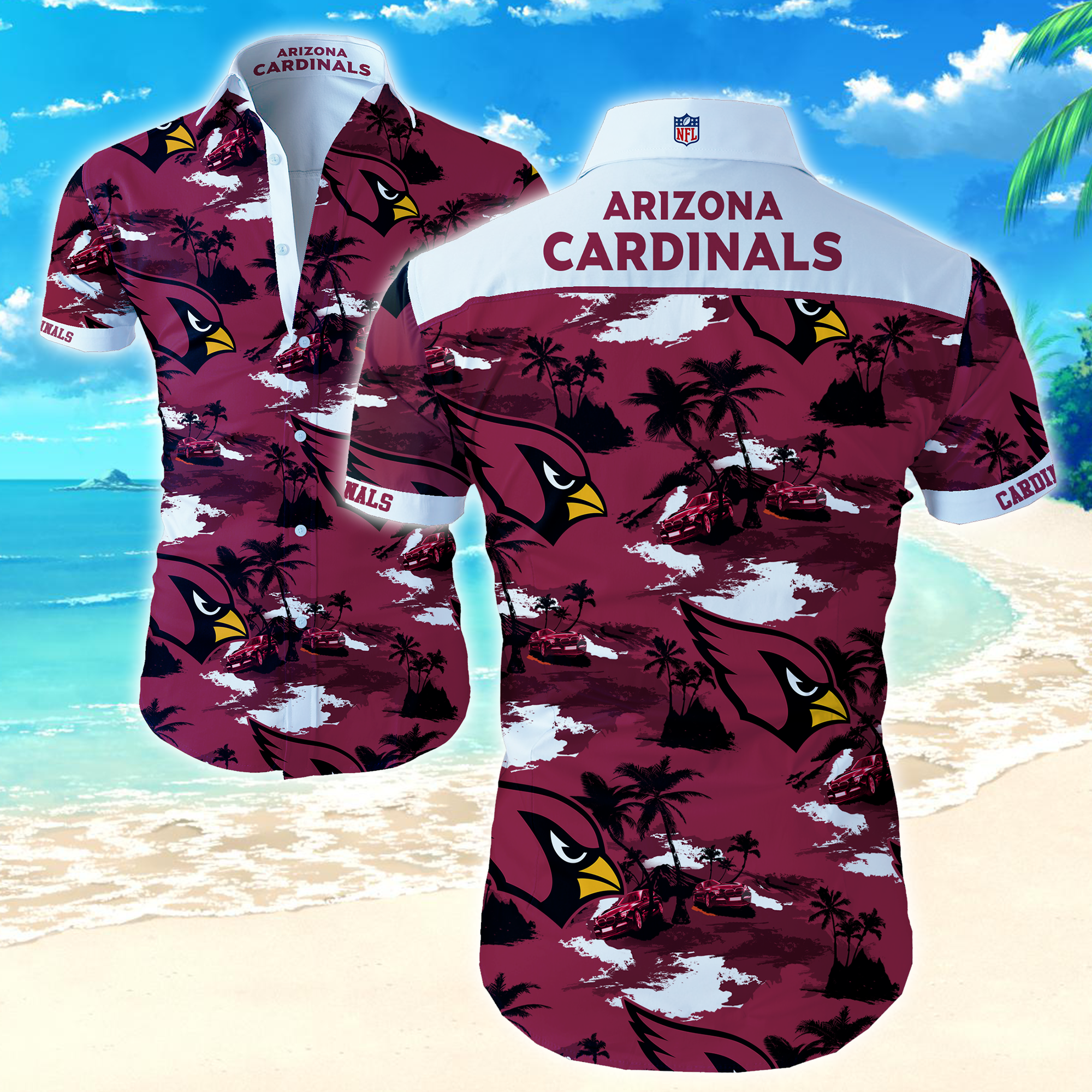 Arizona Cardinals Hawaiian Shirt Summer Button Up Arizona Cardinals Hawaiian Shirt Summer Button Up