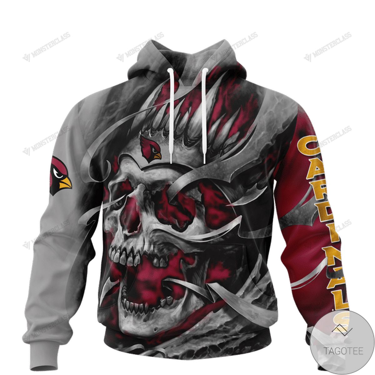 Arizona Cardinals Skull Jersey 3D Hoodie Arizona Cardinals Skull Jersey 3D Hoodie