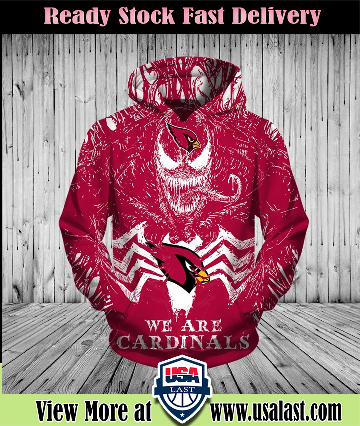 Arizona Cardinals Venom 3D Pullover Hoodies Arizona Cardinals Venom 3D Pullover Hoodies