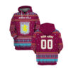 Aston Villa Custom Name And Number 3D Hoodie