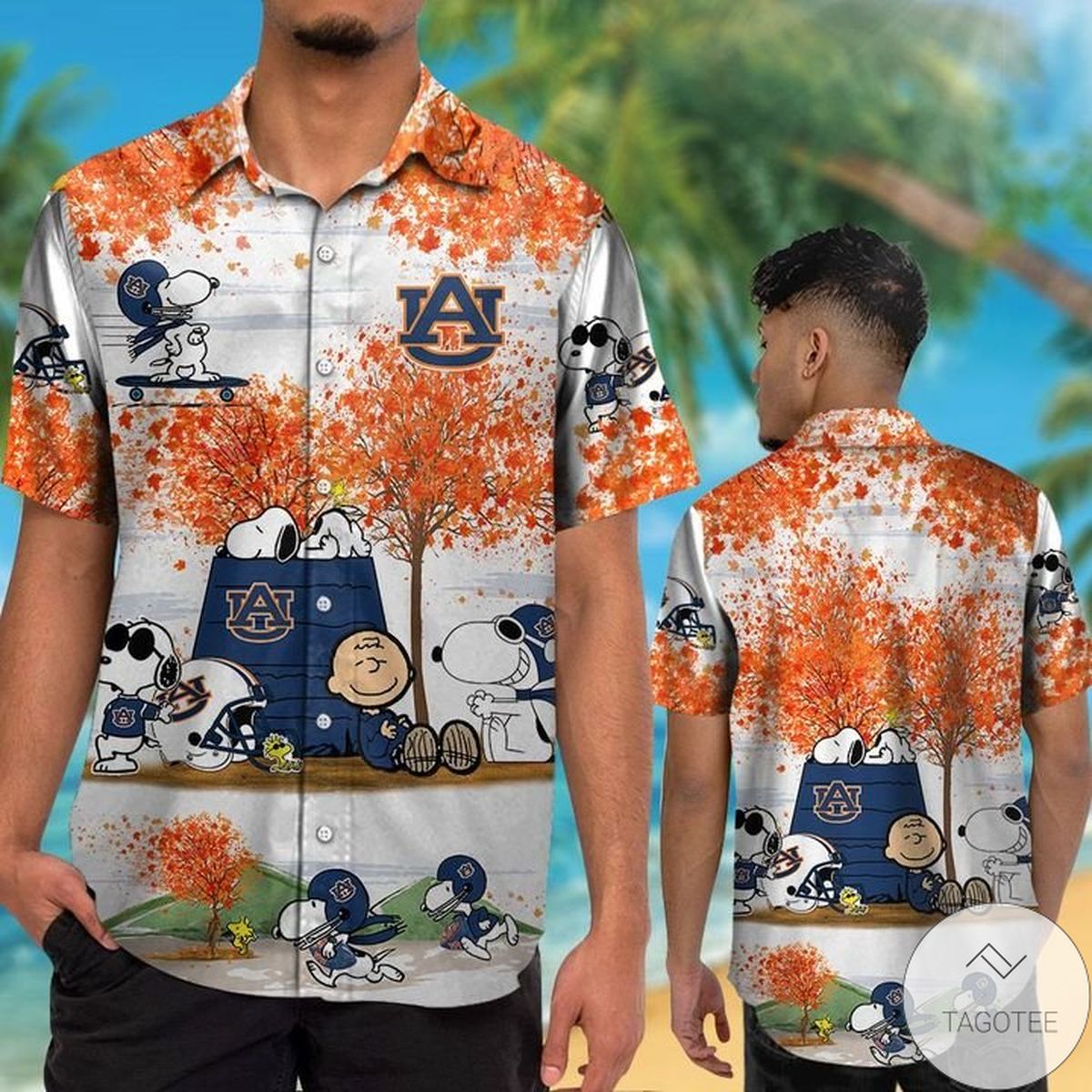 Auburn Tigers Snoopy Autumn Hawaiian Shirt Auburn Tigers Snoopy Autumn Hawaiian Shirt