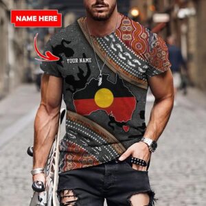Australia Map Aboriginal Dots Custom Personalized Name 3D Shirt