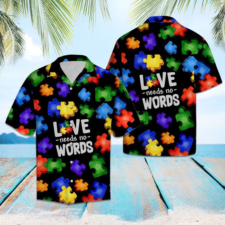 Autism Love Hawaiian Shirt Summer Button Up Autism Love Hawaiian Shirt Summer Button Up