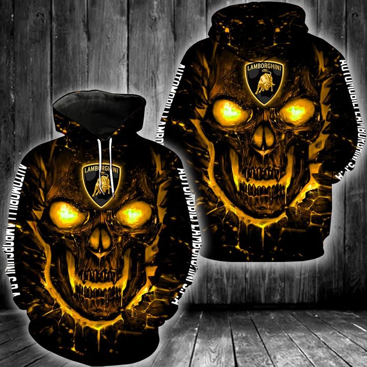 Automobili Lamborghini Skull 3D All Over Print Hoodie Automobili Lamborghini Skull 3D All Over Print Hoodie
