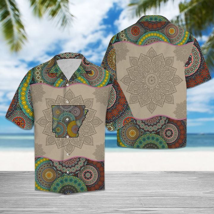 Awesome Arkansas Mandala Hawaiian Shirt Summer Button Up Awesome Arkansas Mandala Hawaiian Shirt Summer Button Up
