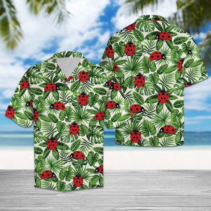 Awesome Ladybug Hawaiian Shirt Summer Button Up Awesome Ladybug Hawaiian Shirt Summer Button Up