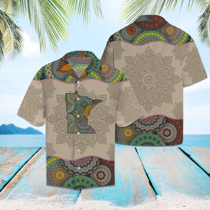 Awesome Minnesota Mandala Hawaiian Shirt Summer Button Up Awesome Minnesota Mandala Hawaiian Shirt Summer Button Up