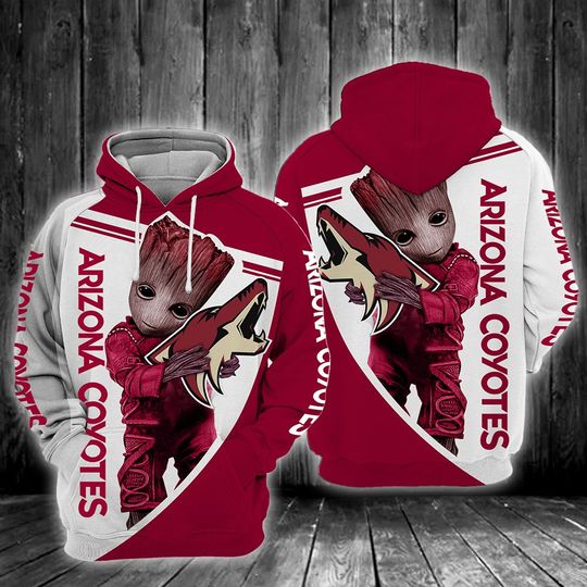 Baby Groot Arizona Coyotes 3D All Over Print Hoodie Baby Groot Arizona Coyotes 3D All Over Print Hoodie